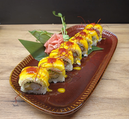 California krewetka w tempurze pod pikantnym mango 