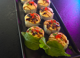 california hot łosoś teriyaki pod serową pierzynką 8szt